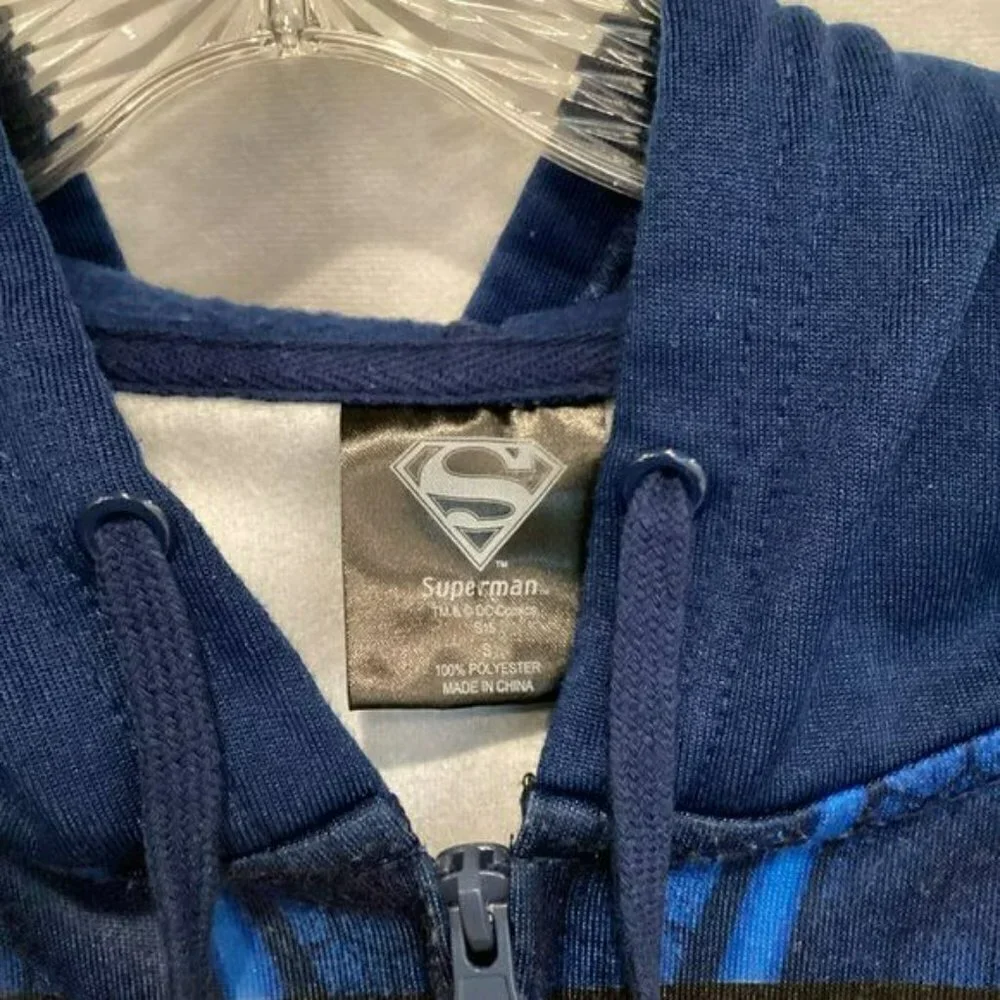 D C Comics Superman Unisex Full Zip Hoodie Sweatshirt Sz Men's Small Superheroes - Picture 8 of 10